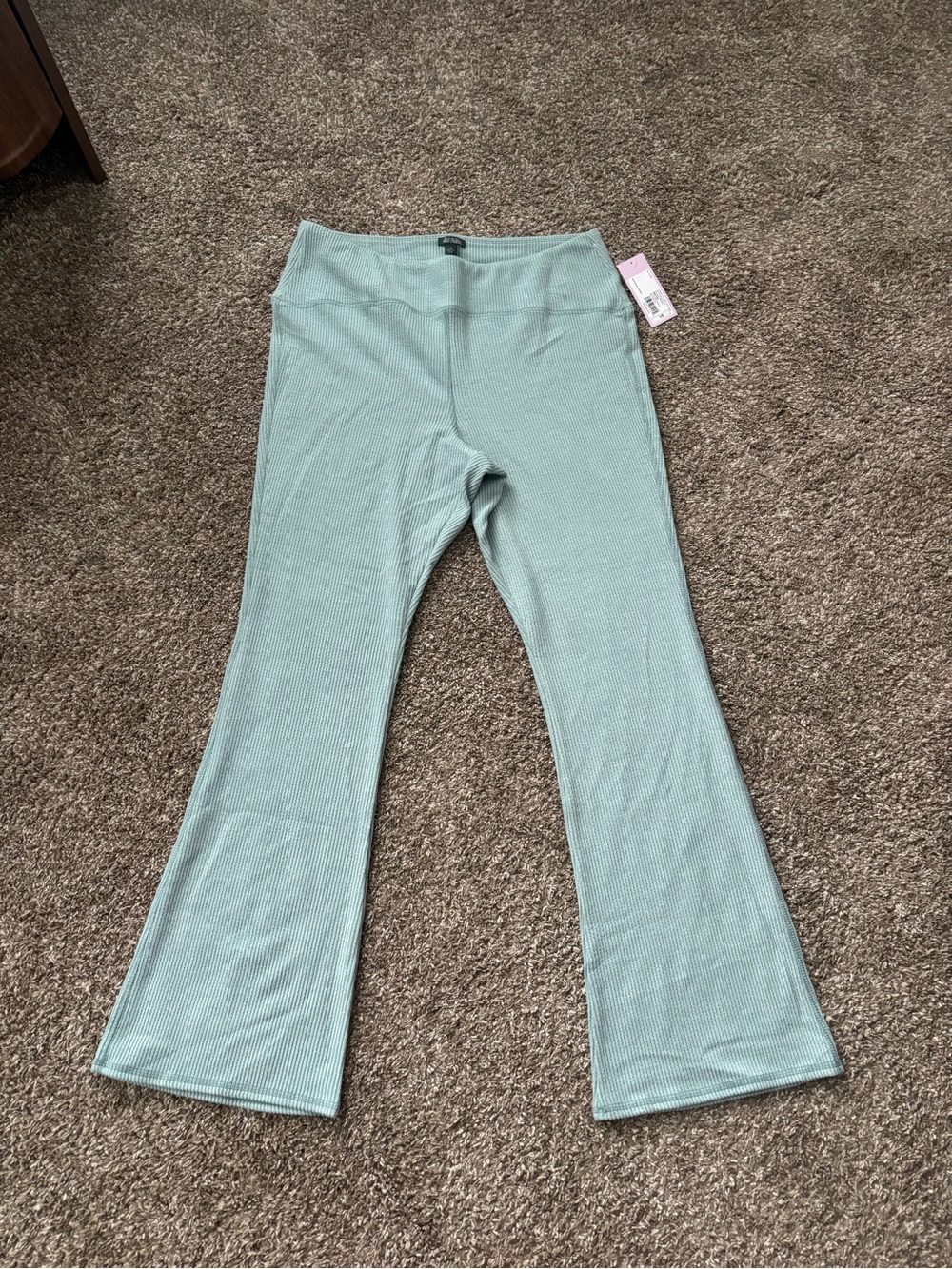 wild fable Light Aqua Ribbed Flared Leggings